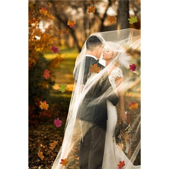 New 200 PCS 3.15-inch Assorted Fake Fall Leaves for Home Autumn Decor & Crafts - Picture 6 of 7